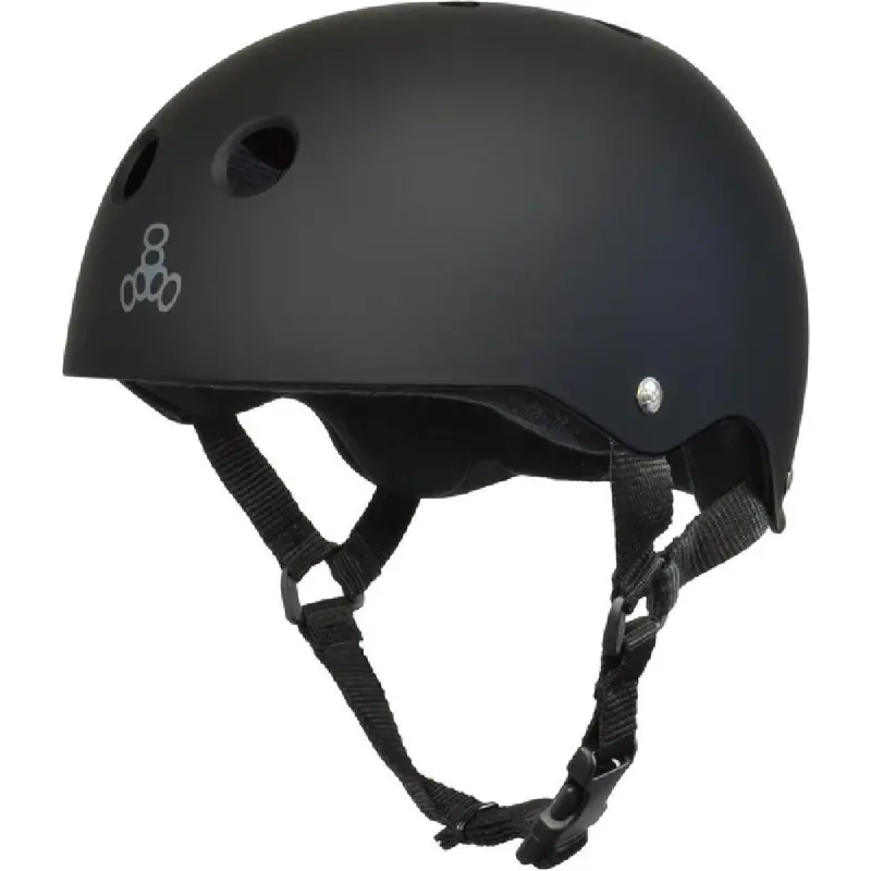 Triple8 Black Matte Sweatsaver Longboard Helmet 1