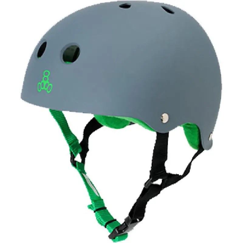 Triple8 Carbon Matte Green Sweatsaver Skate Helmet 1
