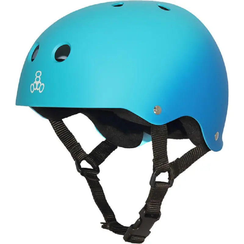 Triple8 Fade Blue-Turquoise Rubber Longboard Helmet 1