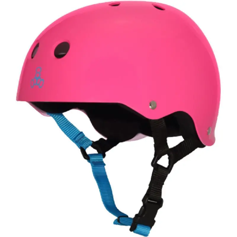 Triple8 Neon Gloss Fuchsia Sweatsaver Skate Helmet 1
