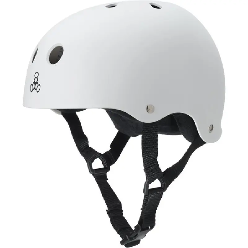 Triple8 Sweatsaver White Rubber Longboard Helmet 1