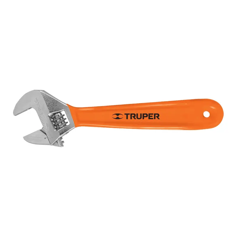 Truper Perico Adjustable Wrench – 8-Inch Chrome-Plated With Comfort Grip Handle 1