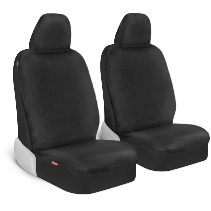 Two-Piece Synthetic Sheepskin Front Seat Covers – Luxe, Ultra-Soft Automotive Interior Upgrade 1