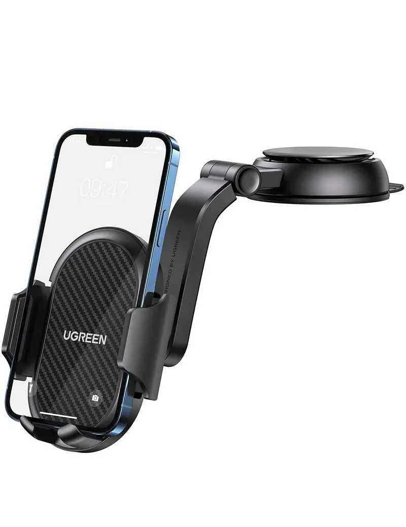 Universal Car Phone Holder – Dual-Mount Suction Cup & Dashboard Stand For Iphone 16–12 & Galaxy Flagships 1