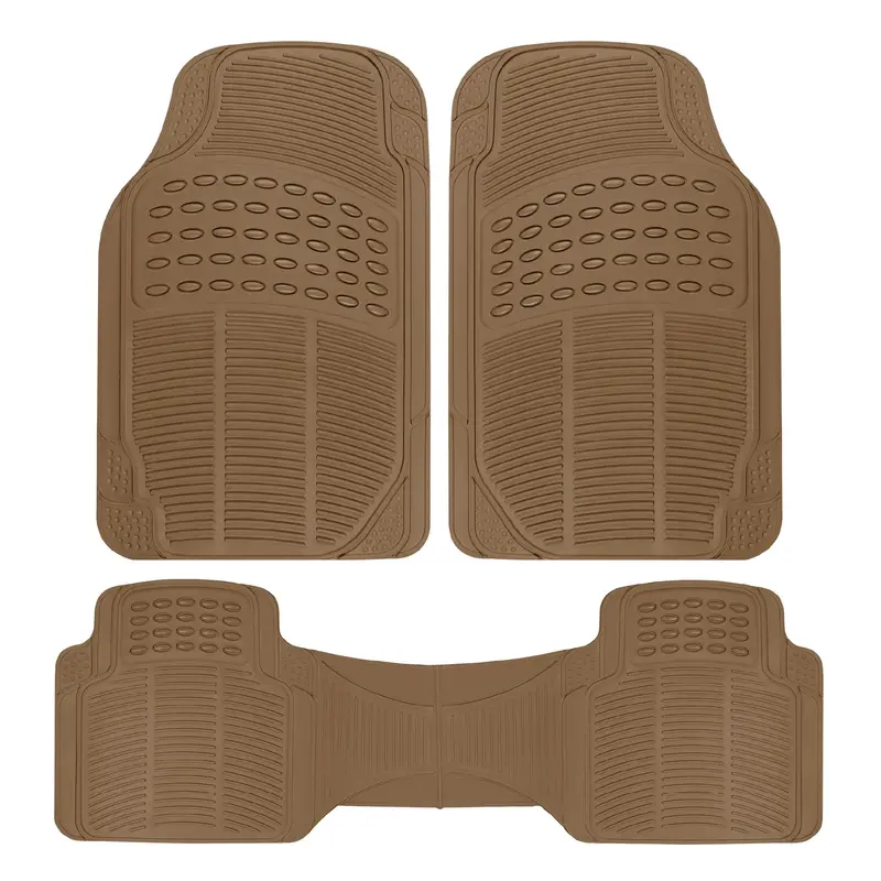 Universal Fit All-Weather Car Floor Mats – 3-Piece Durable Rubber Set With Grip Edges For Cars, Trucks, Suvs 1