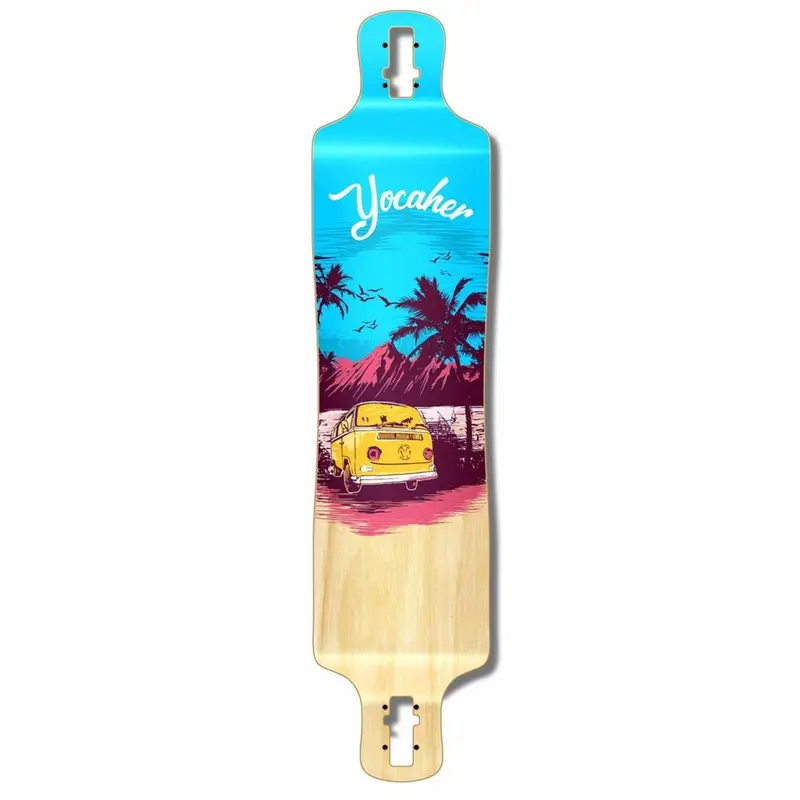 Vw Series Blue & Red Punked Lowrider Longboard Deck 1