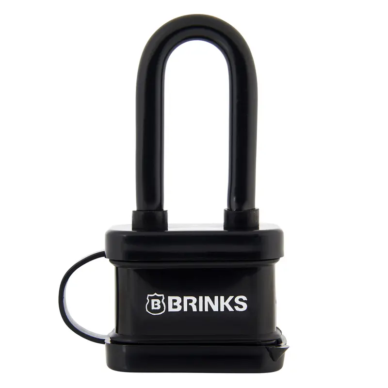 Weatherproof Laminated Steel Padlock – 40Mm Vinyl-Coated Chrome-Plated Body, 2-Inch Hardened Steel Shackle, Black (Model 172-42051) 1