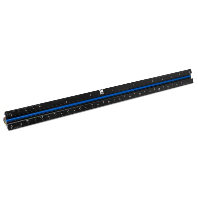 Wen 12-Inch Laser-Engraved Architect’S Triangular Aluminum Scale Ruler – Imperial Measurement Graduations 1