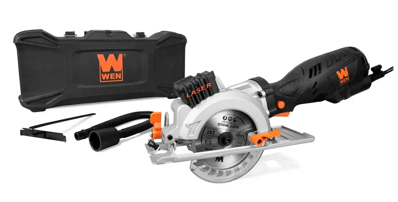 Wen 4.5-Inch Bevel-Cut Compact Circular Saw – 5A With Laser Guide & Carry Case 1