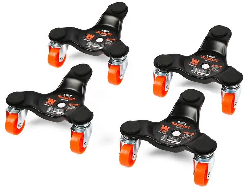 Wen Tri-Dolly Set – 4-Pack Of 6-Inch Heavy-Duty Caster Dollies, 165-Lb Capacity Each (Black) 1
