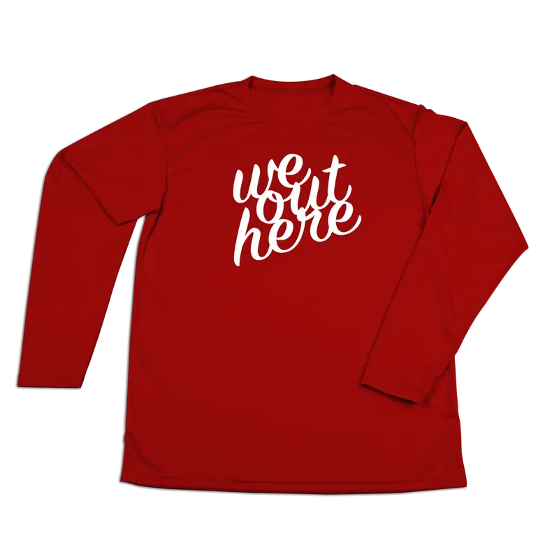 #Weouthere Youth Moisture-Wicking Long Sleeve Tee