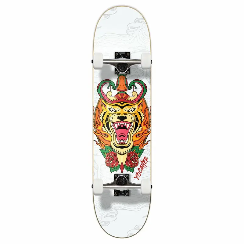 Yocaher Flaming Tiger Complete Skateboard – 7.75" Pop-Focused Deck 1